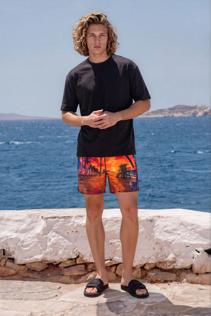 Chimú SOBE quick-dry shorts with South Beach-inspired print