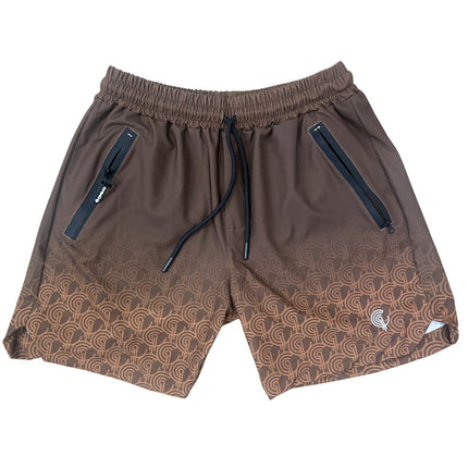 Chimú Cafe quick-dry activewear shorts in espresso brown